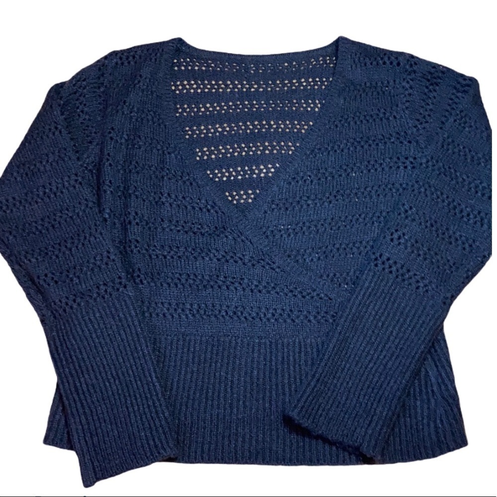 Vintage Knit V-Neck Dark brown Sweater Size S/M